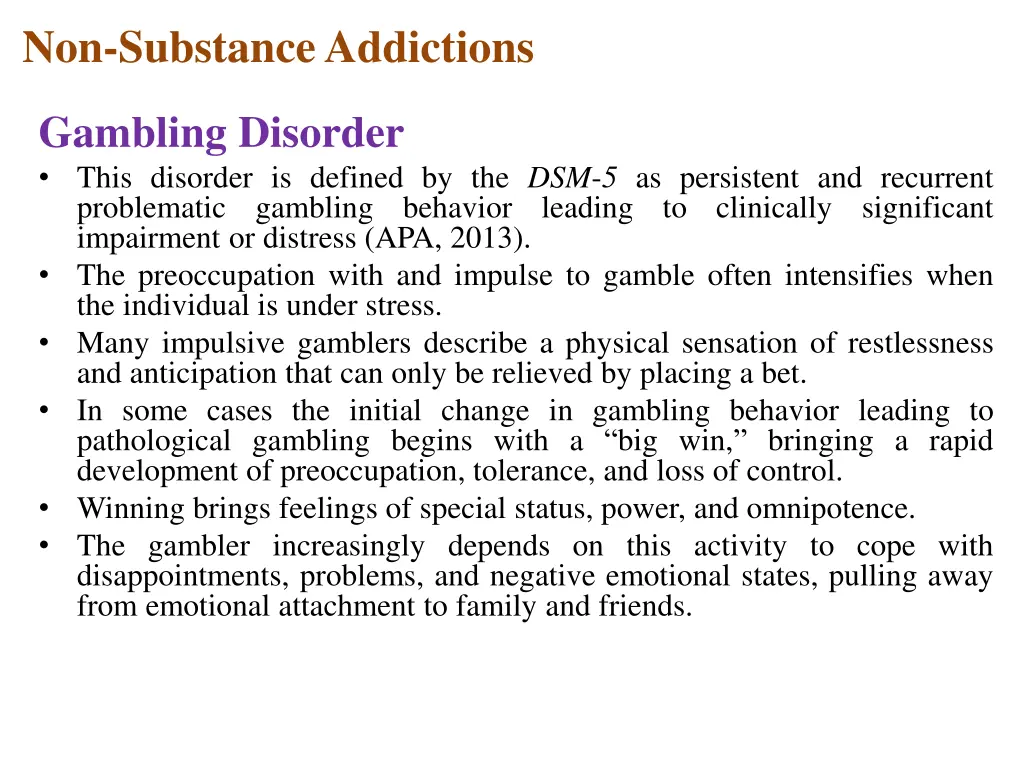 non substance addictions