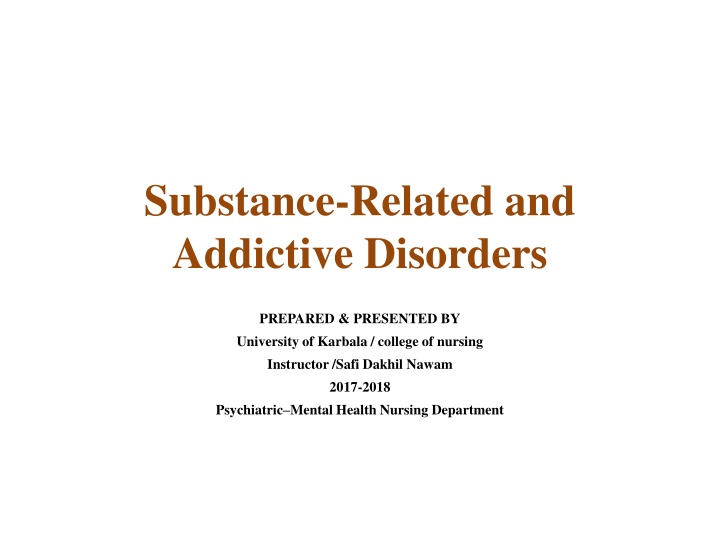 substance related and addictive disorders