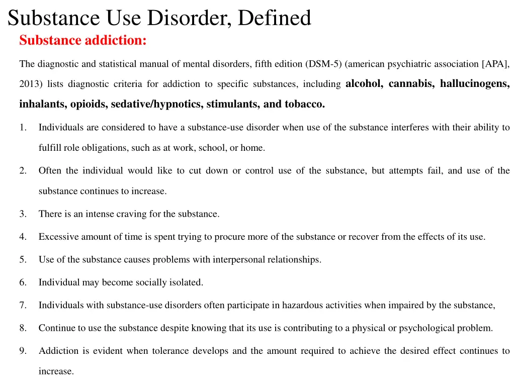substance use disorder defined substance addiction