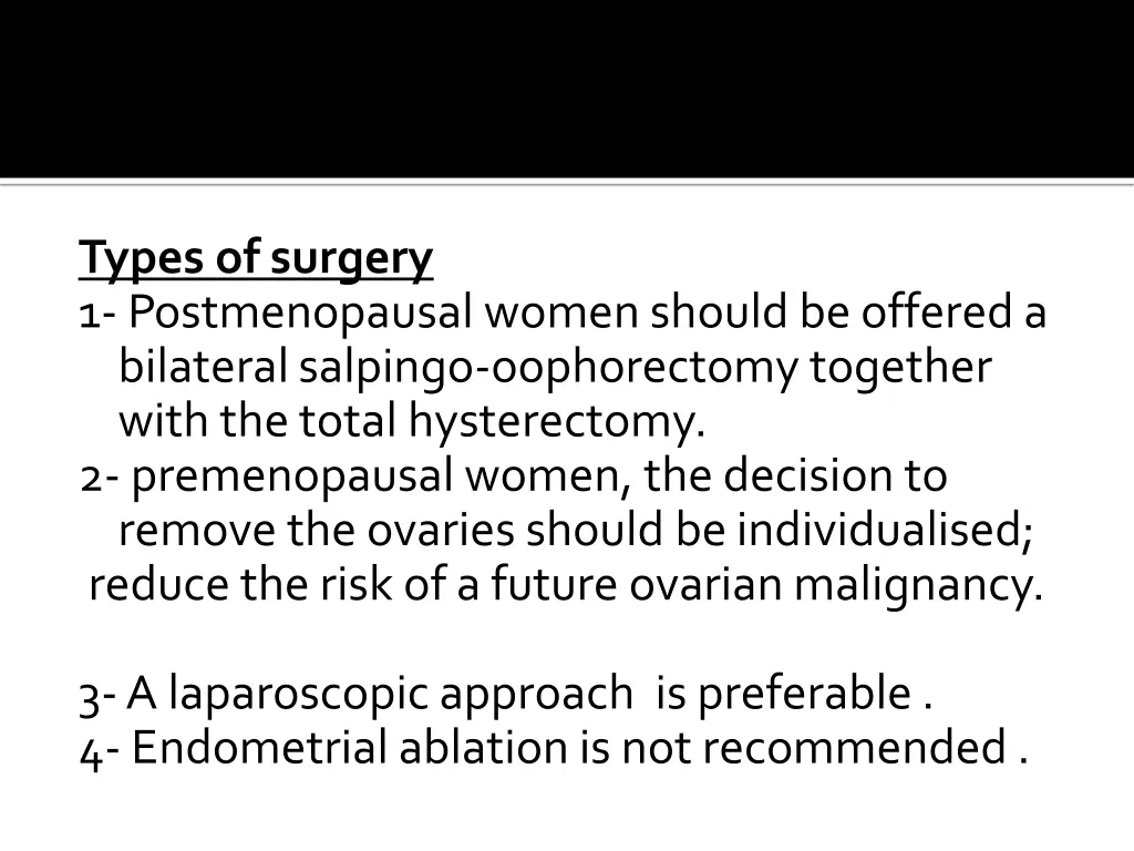 types of surgery 1 postmenopausal women should
