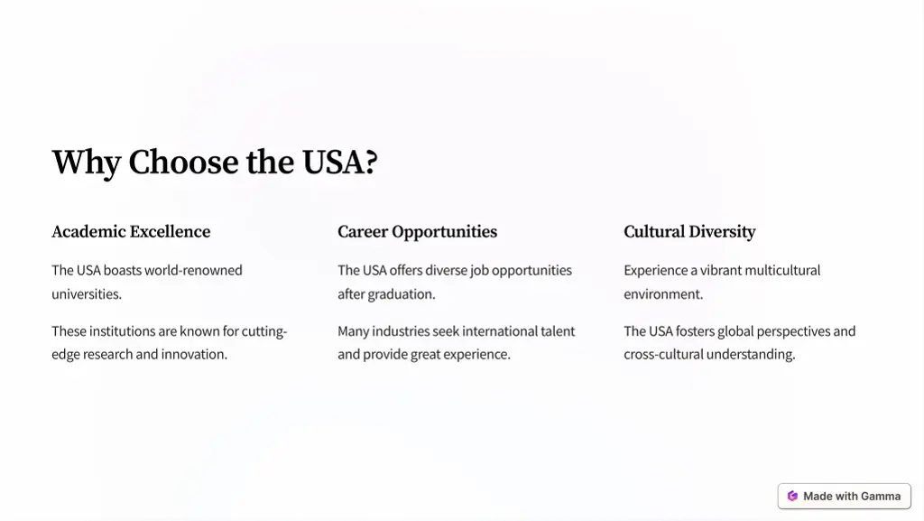 why choose the usa