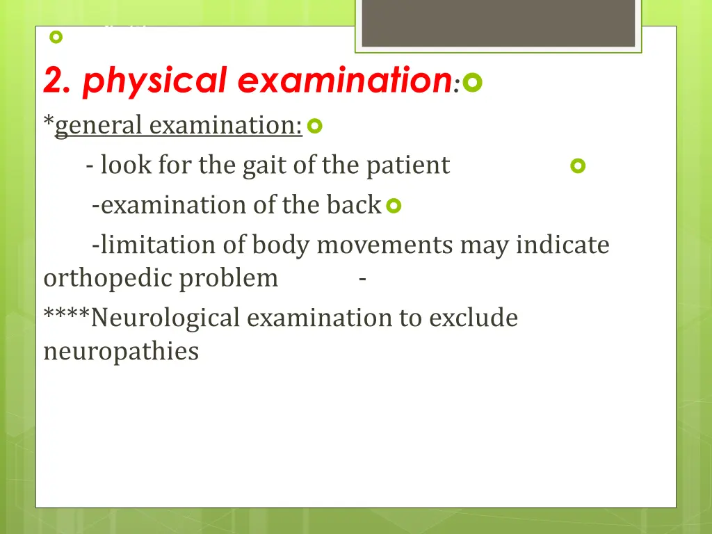 definition 2 physical examination general