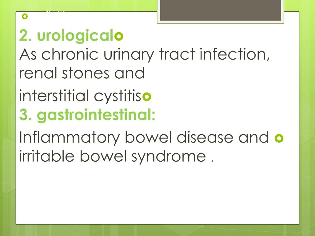 definition 2 urological as chronic urinary tract