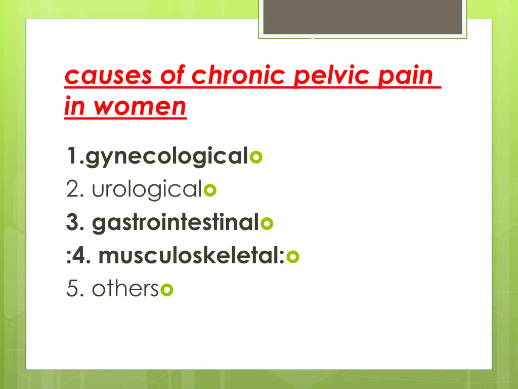 polycystic ovarian causes of chronic pelvic pain