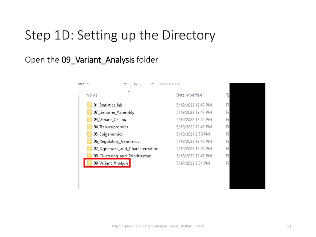 step 1d setting up the directory