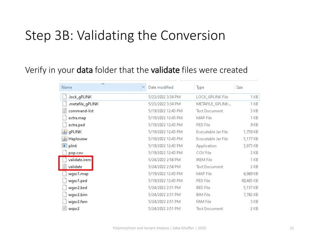 step 3b validating the conversion