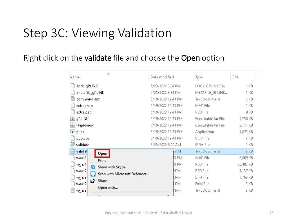 step 3c viewing validation