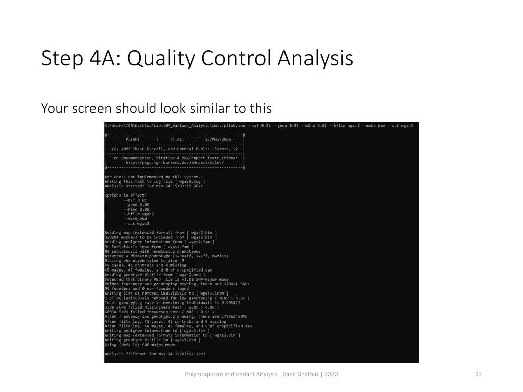 step 4a quality control analysis 1