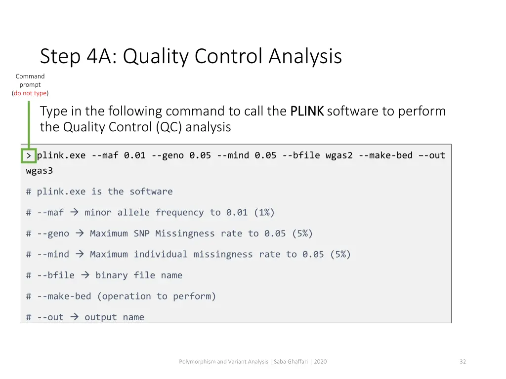 step 4a quality control analysis