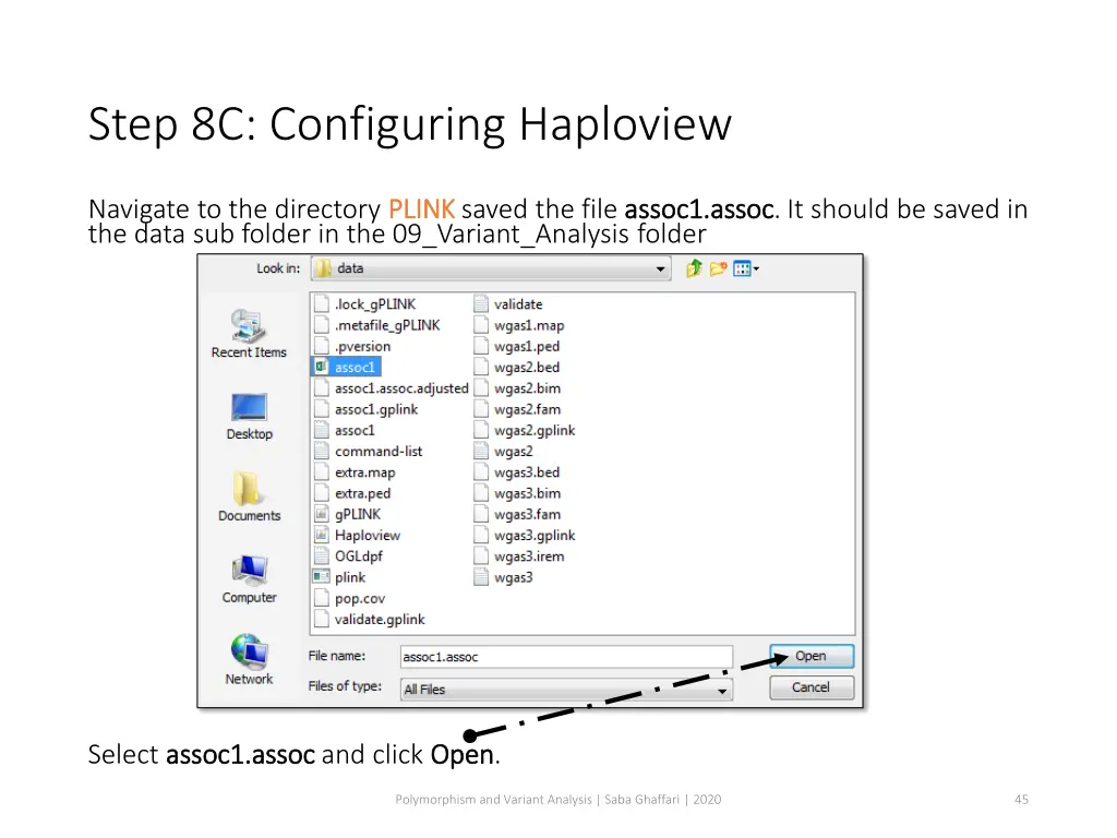 step 8c configuring haploview