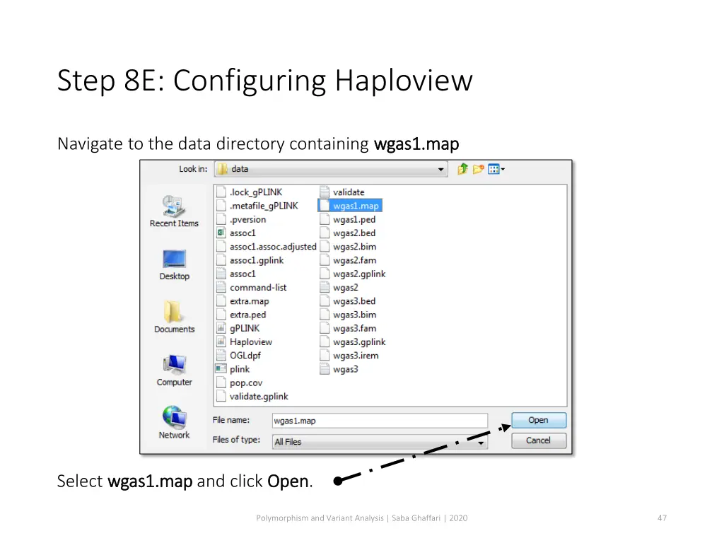 step 8e configuring haploview