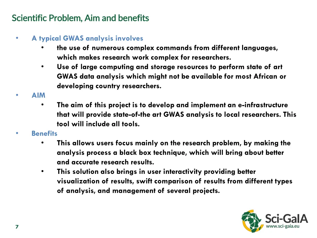 scientific scientific problem aim and benefits