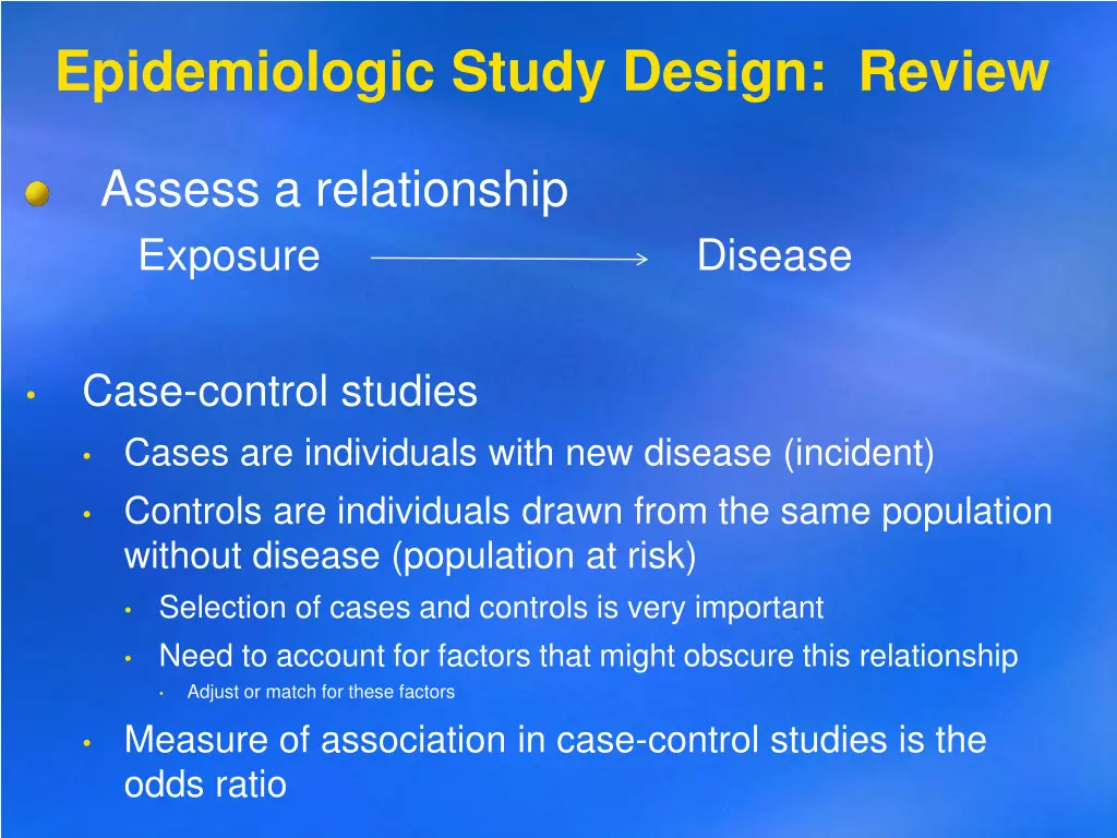 epidemiologic study design review 1