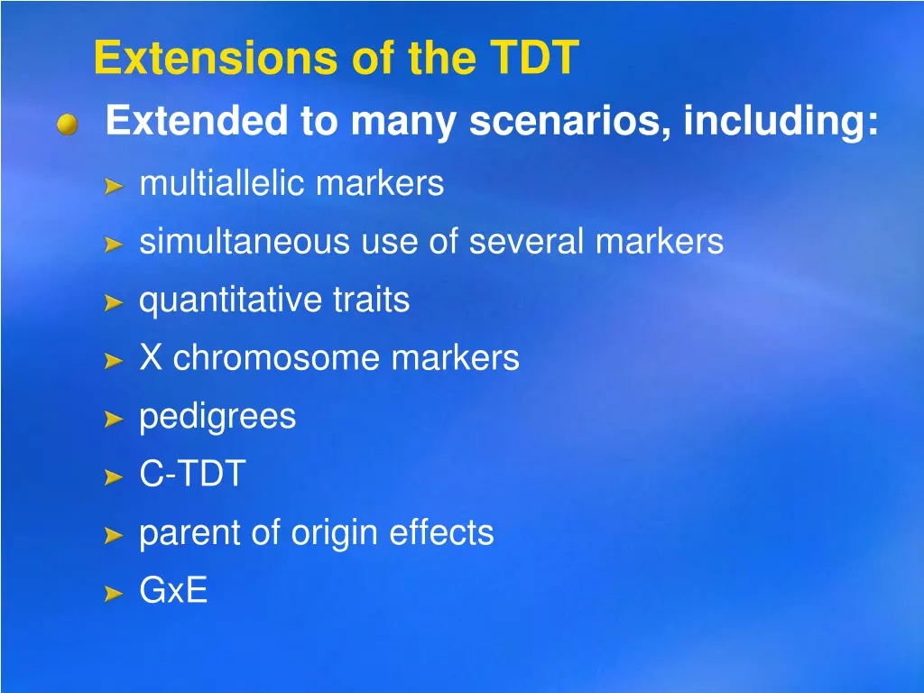 extensions of the tdt extended to many scenarios