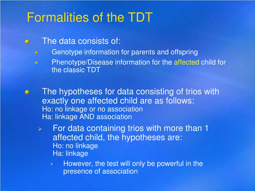 formalities of the tdt