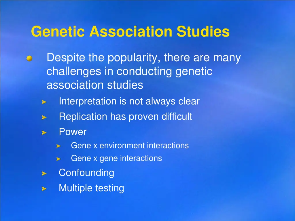 genetic association studies 1
