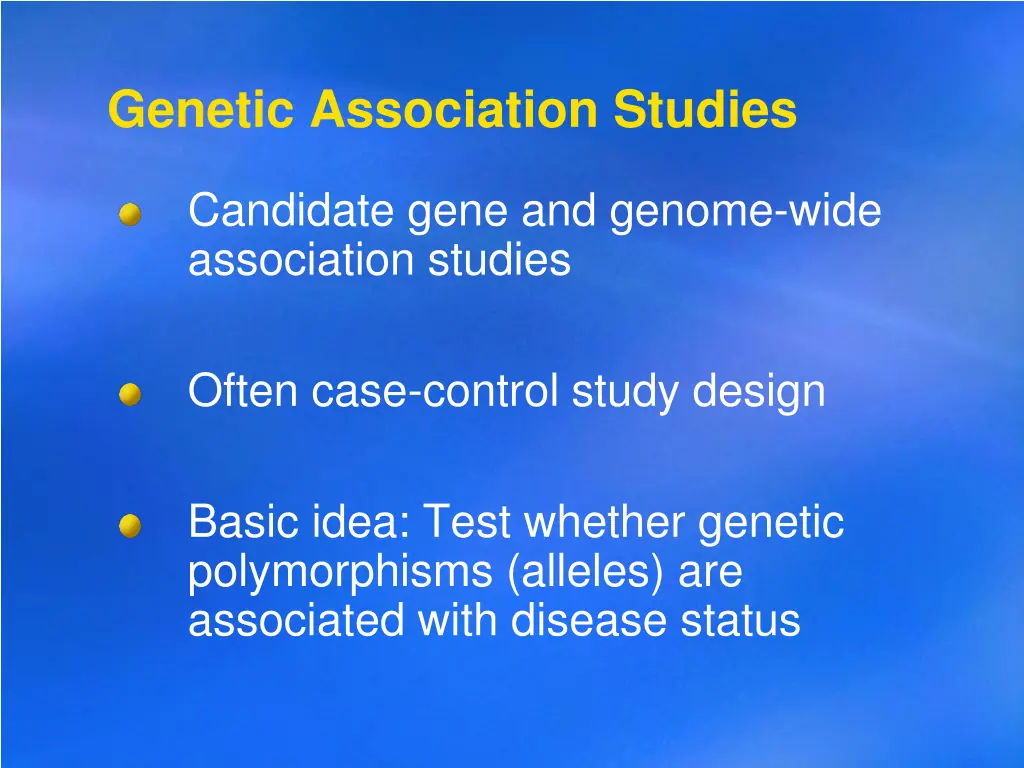 genetic association studies