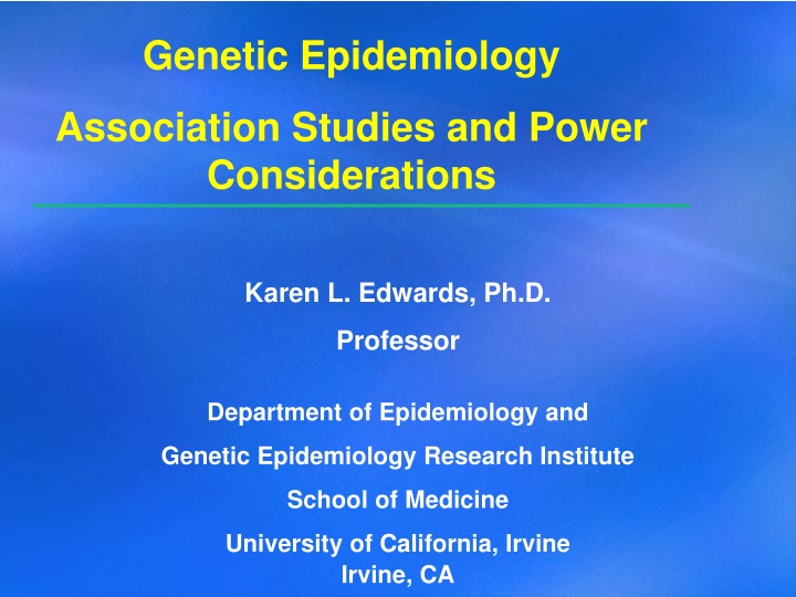 genetic epidemiology