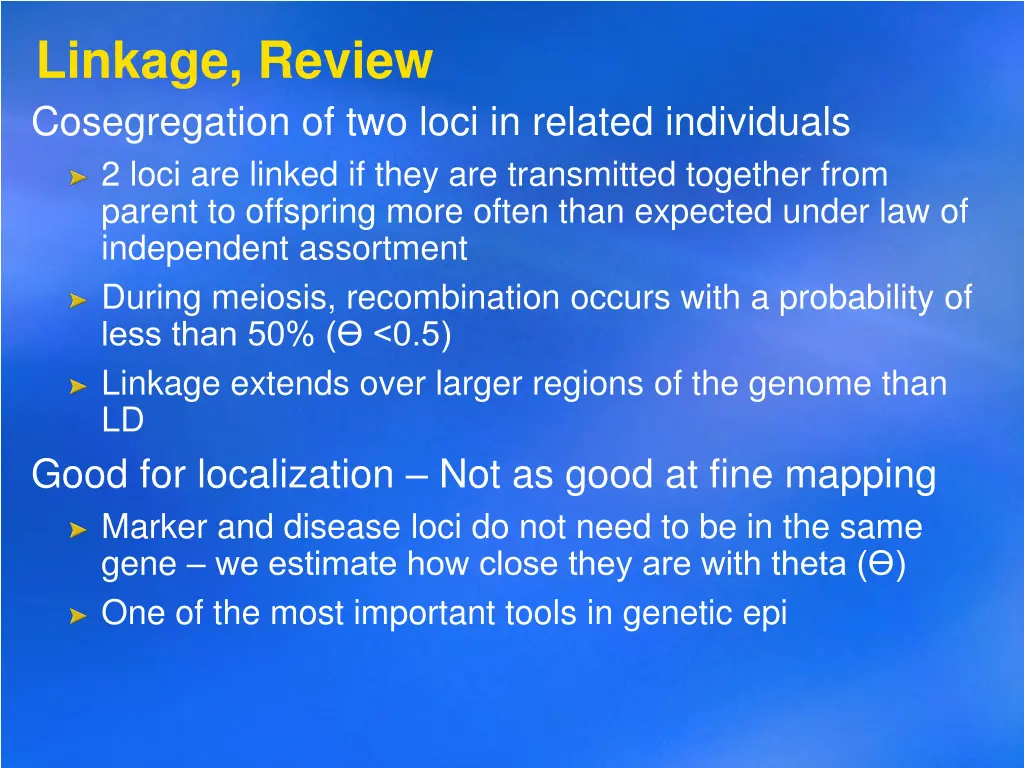linkage review cosegregation of two loci