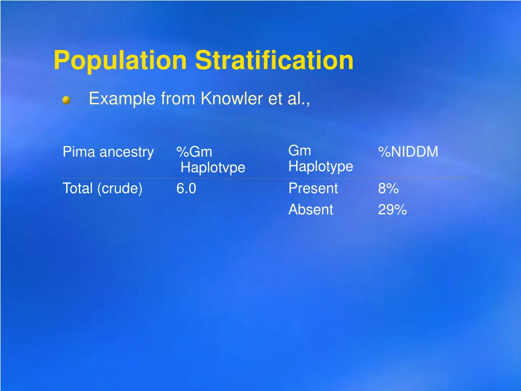 population stratification