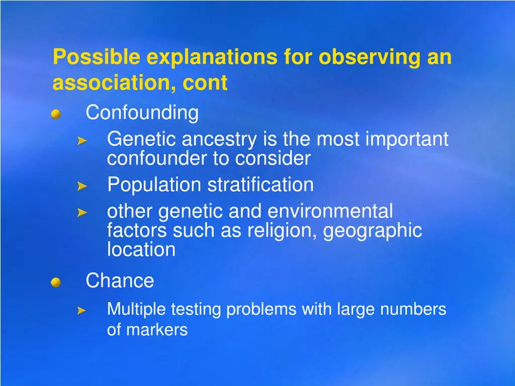 possible explanations for observing