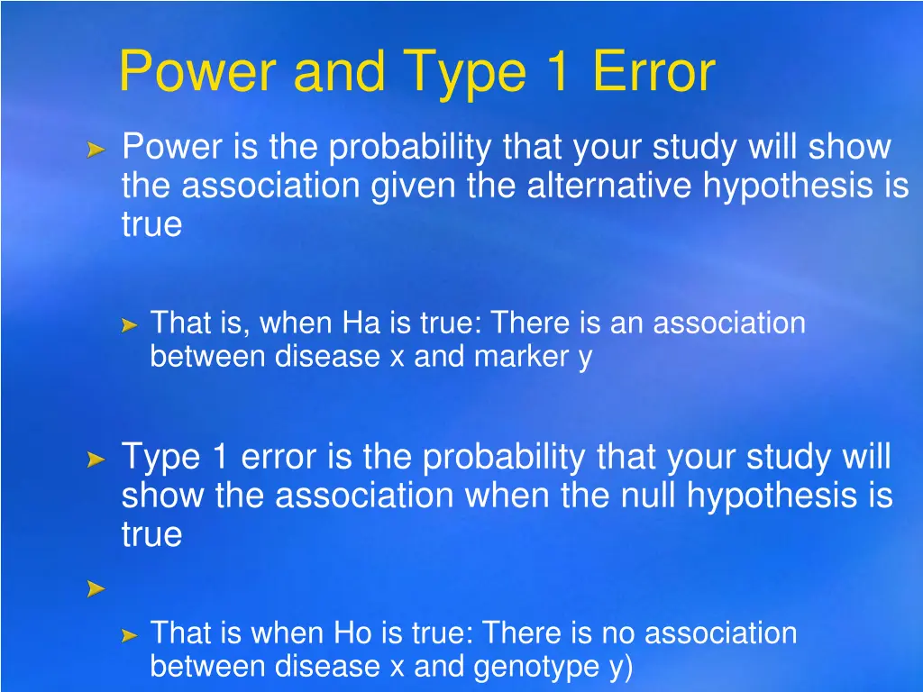 power and type 1 error 1