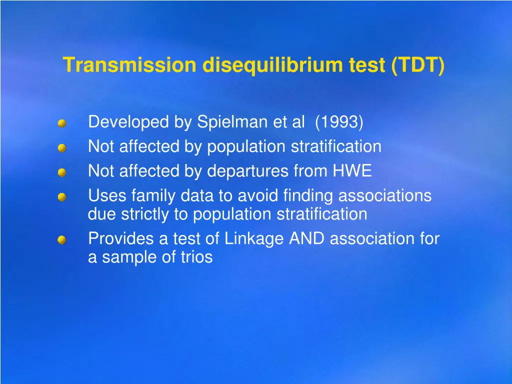 transmission disequilibrium test tdt