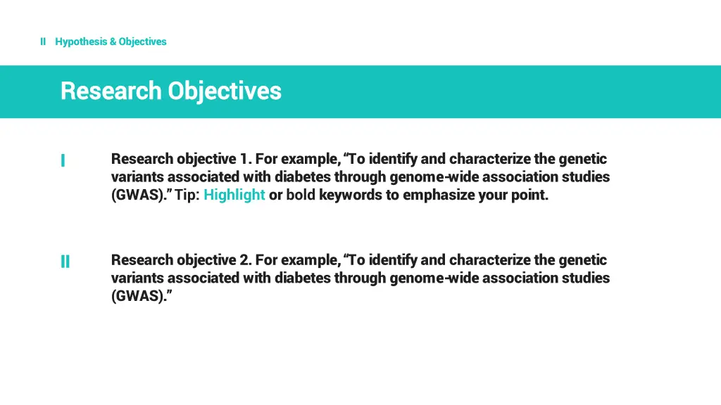 ii hypothesis objectives 2