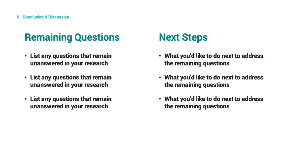 v conclusion discussion 1