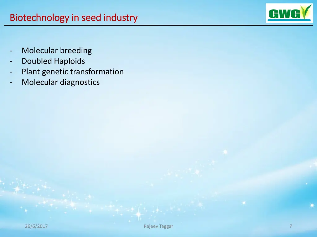 biotechnology in seed industry biotechnology