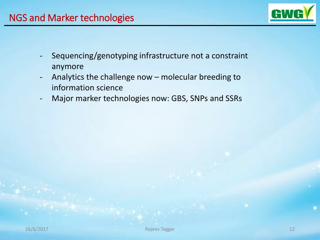 ngs and marker technologies ngs and marker