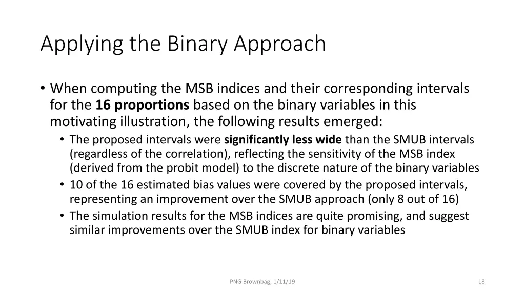 applying the binary approach