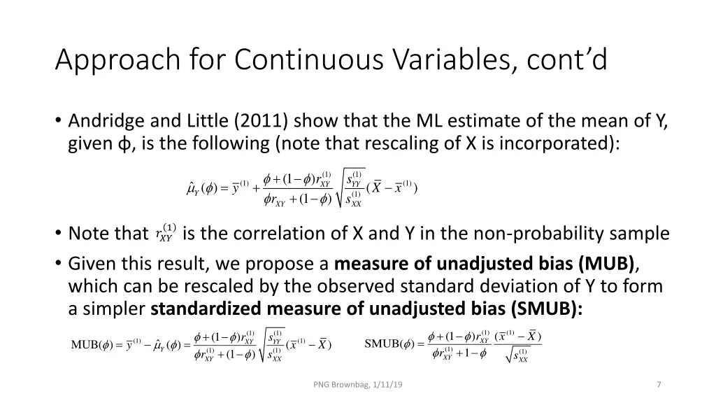 approach for continuous variables cont d 1