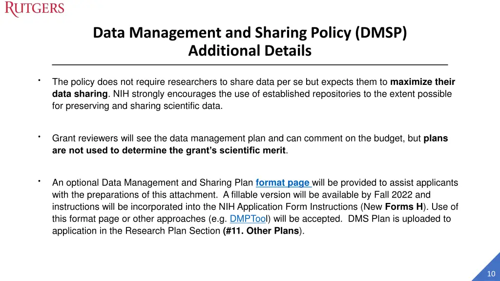 data management and sharing policy dmsp 1