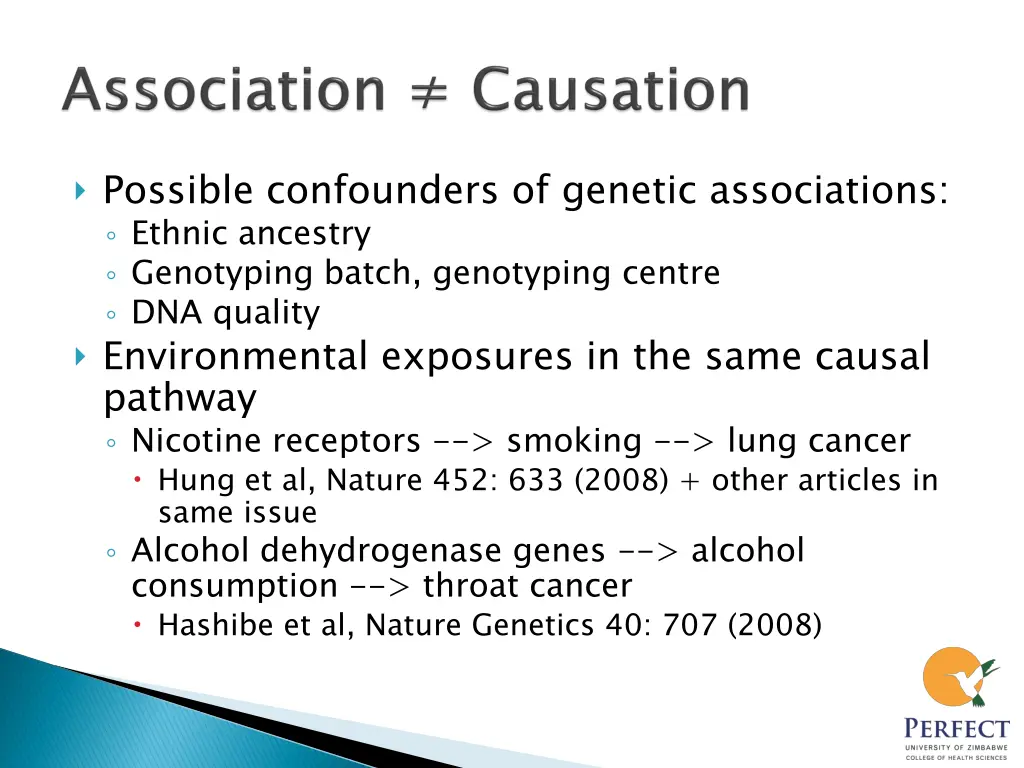possible confounders of genetic associations