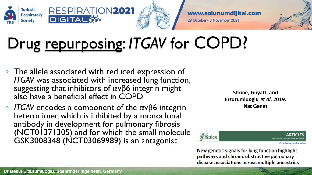 drug repurposing itgav for copd