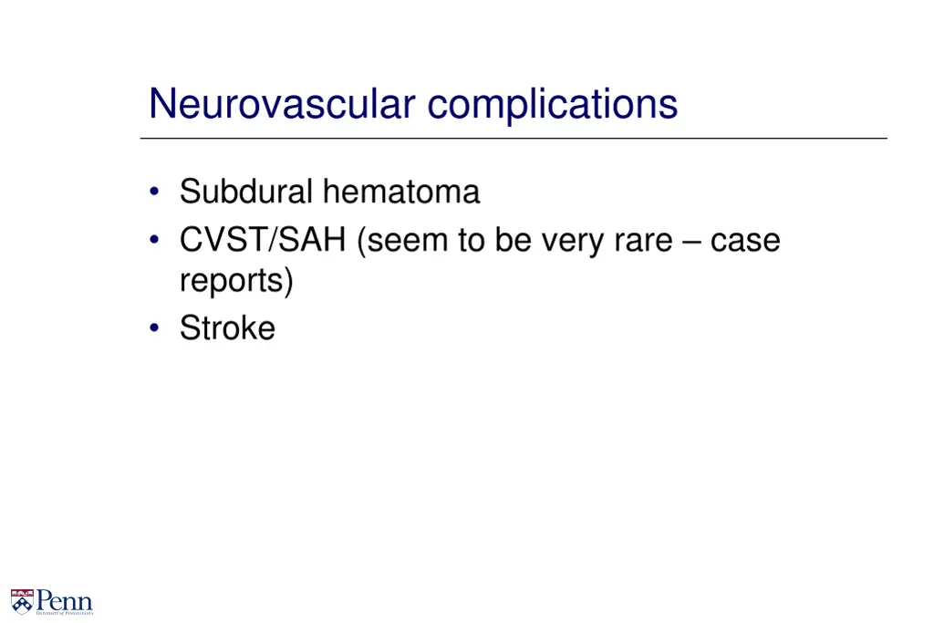 neurovascular complications