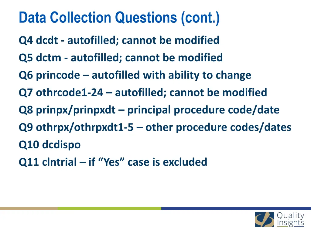 data collection questions cont