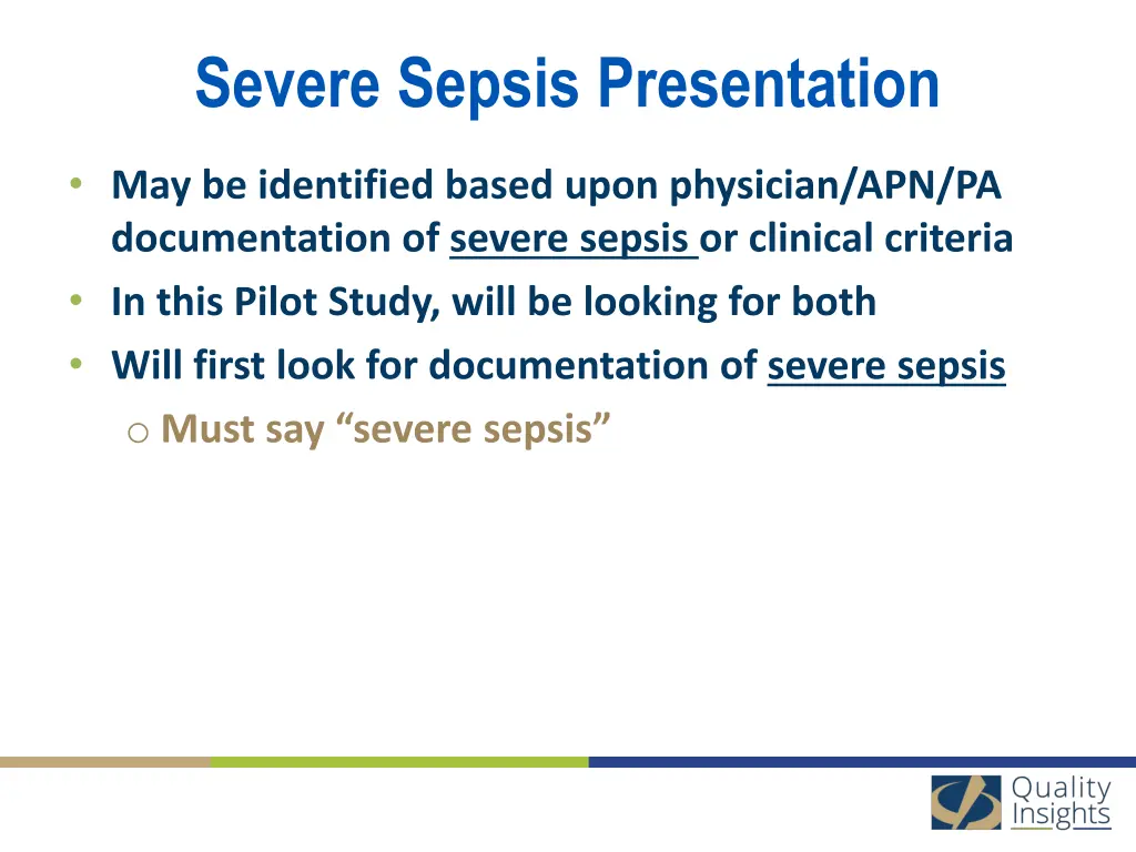 severe sepsis presentation