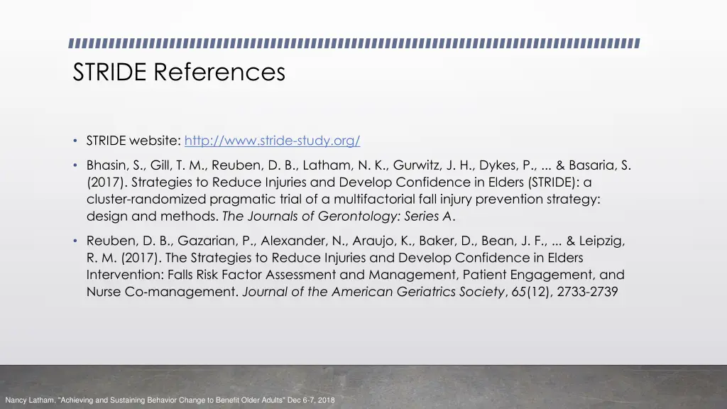stride references