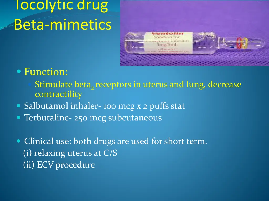 tocolytic drug beta mimetics