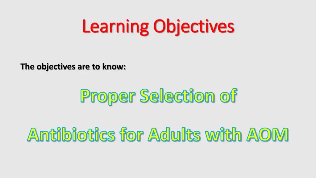 learning objectives learning objectives
