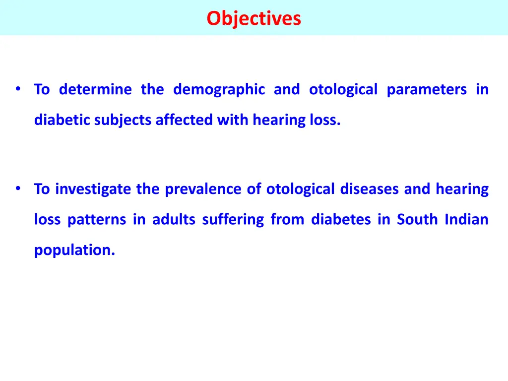 objectives