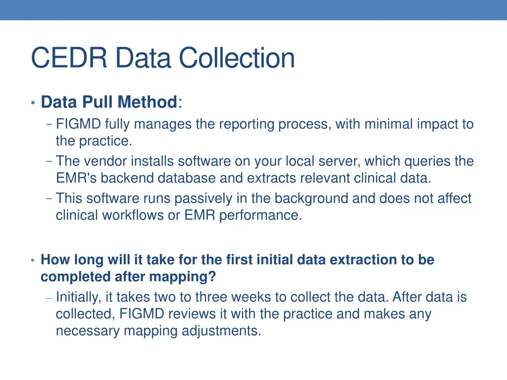 cedr data collection