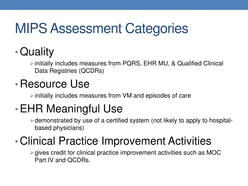 mips assessment categories