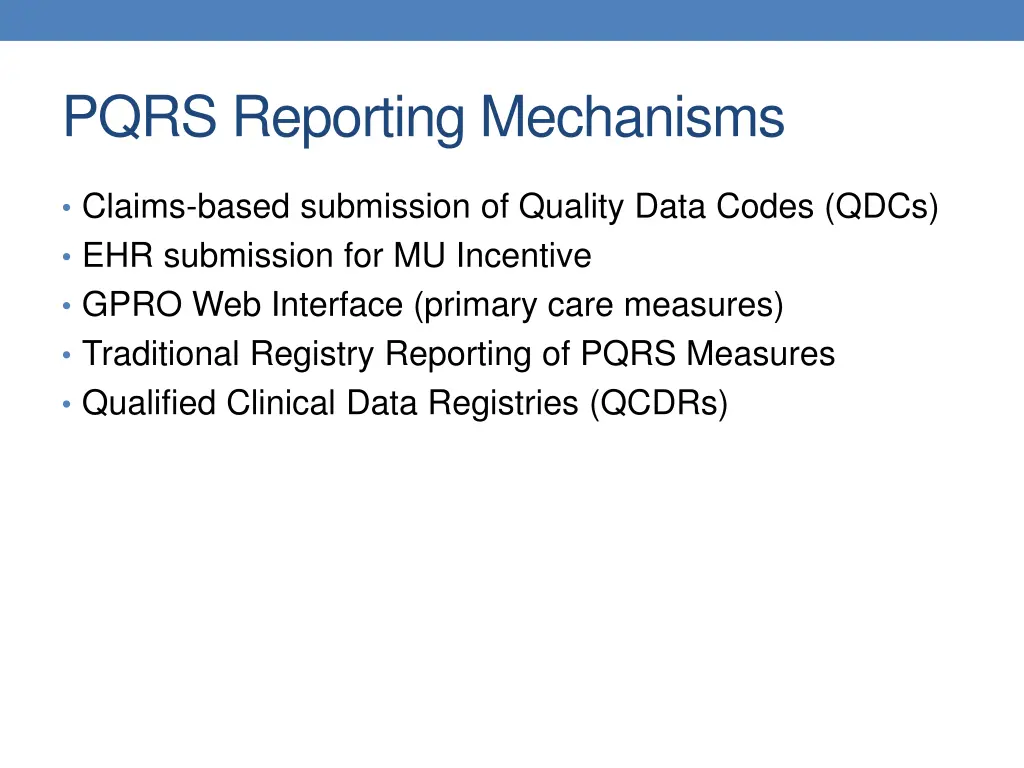 pqrs reporting mechanisms