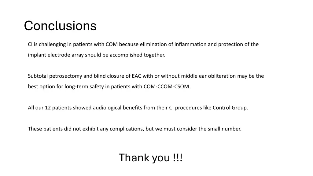 conclusions