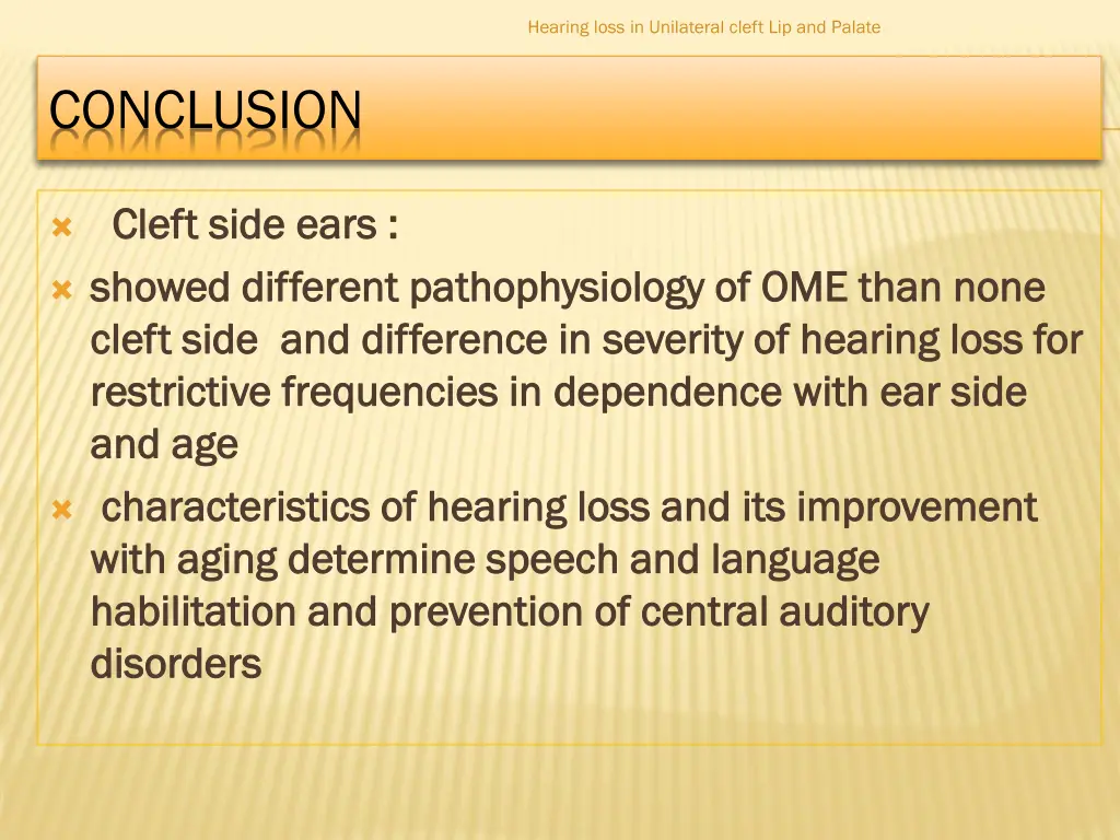 hearing loss in unilateral cleft lip and palate 20