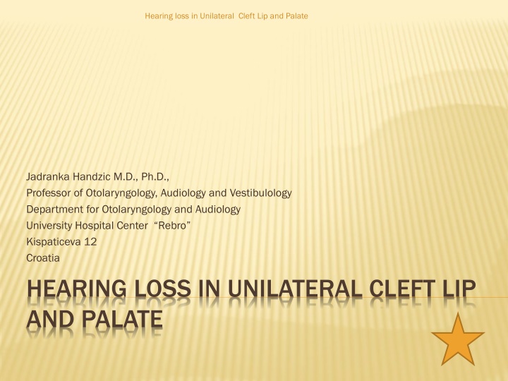 hearing loss in unilateral cleft lip and palate