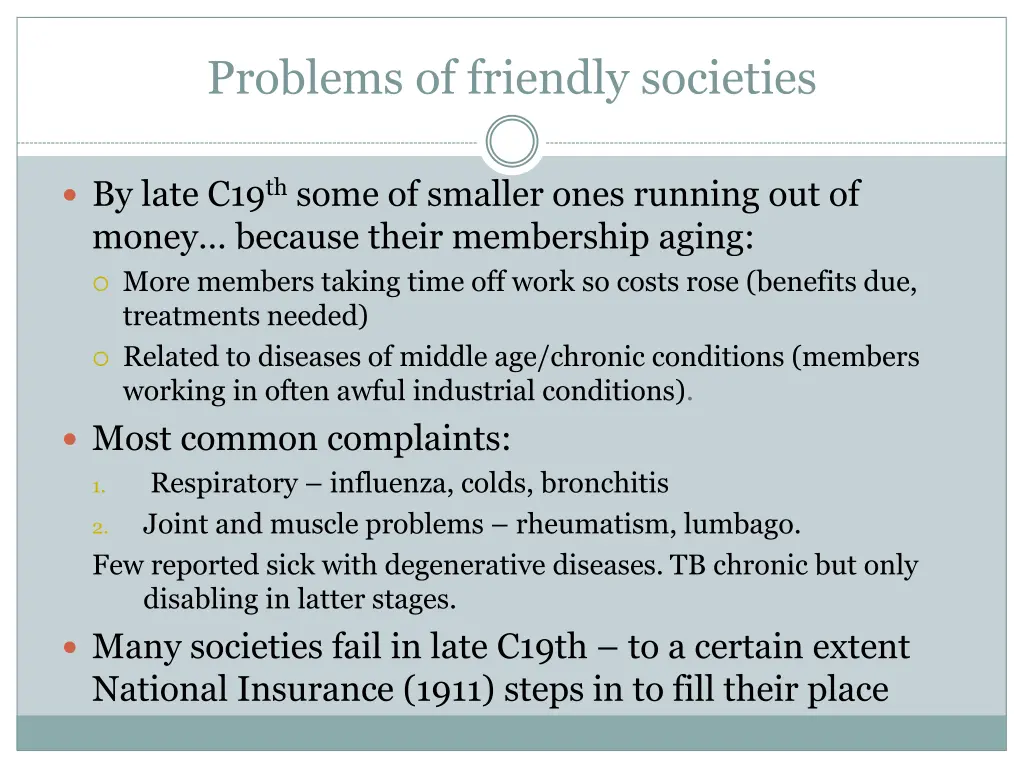 problems of friendly societies